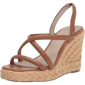 NEW Sanctuary Women's Wilder Leather Espadrille Wedge Sandal Brown 10